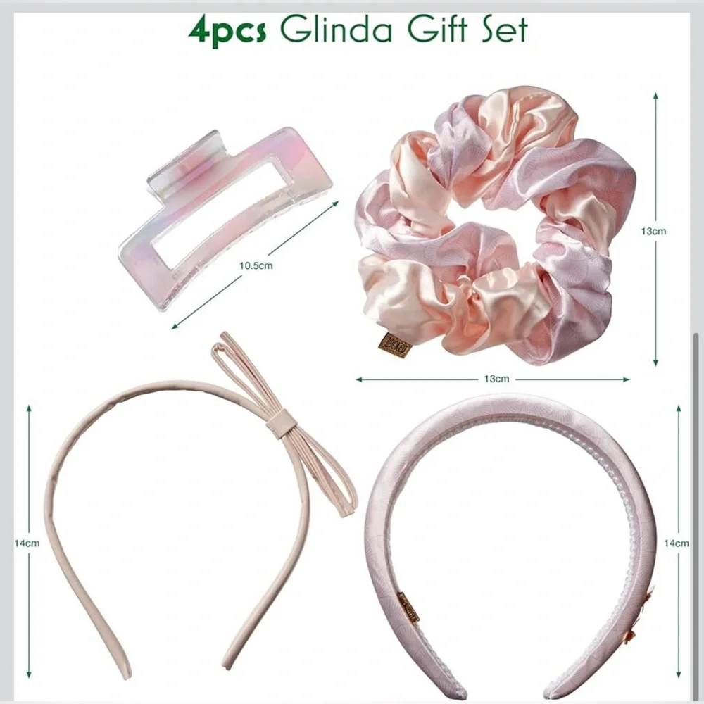 Wicked Glinda Magical Pink 4-Piece Hair Accessory Set + Jeweled Clips